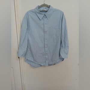 Anine Bing Mika blue shirt button up 100% cotton size small